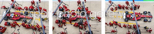 Lewis Hamilton Ferrari Pit Stop Triple Collage
