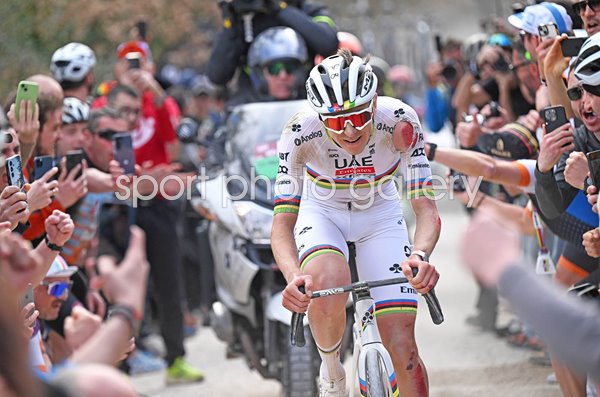 Tadej Pogacar Slovenia rides in breakaway Strade Bianche 2025