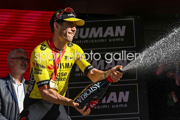 Wout Van Aert Belgium celebrates Stage 9 win Giro d'Italia 2025 