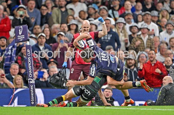 Damian Penaud Bordeaux scores v Northampton Champions Cup Final 2025