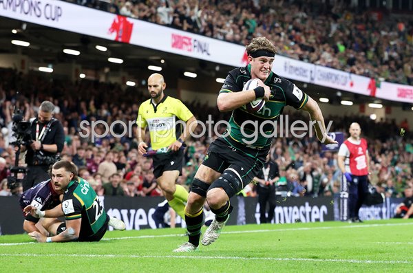 Alex Coles Northampton scores v Bordeaux Champions Cup Final 2025