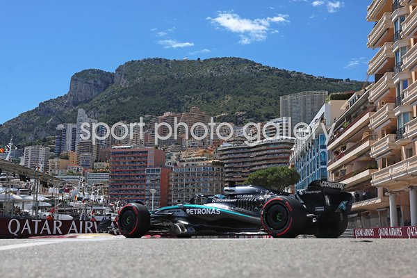George Russell Great Britain driving Mercedes Monaco Grand Prix 2025