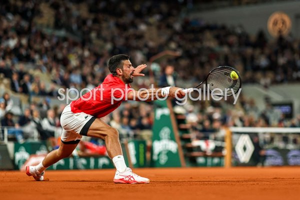 Novak Djokovic Serbia stretch forehand French Open Paris 2025