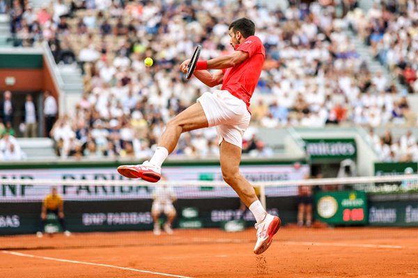Novak Djokovic Serbia backhand French Open Paris 2025