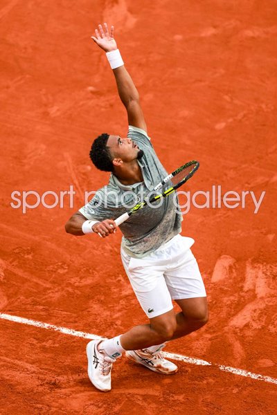 Arthur Fils France serves Roland Garros French Open Paris 2025