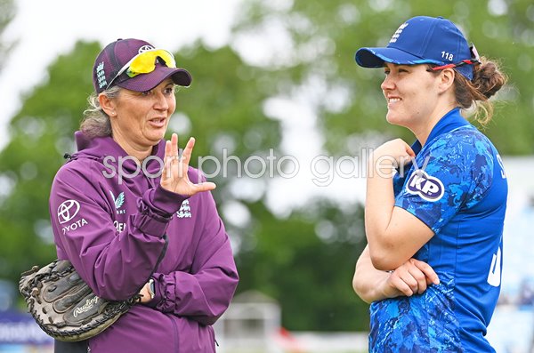 England Head coach Charlotte Edwards & captain Nat Sciver-Brunt ODI v West Indies Derby 2025