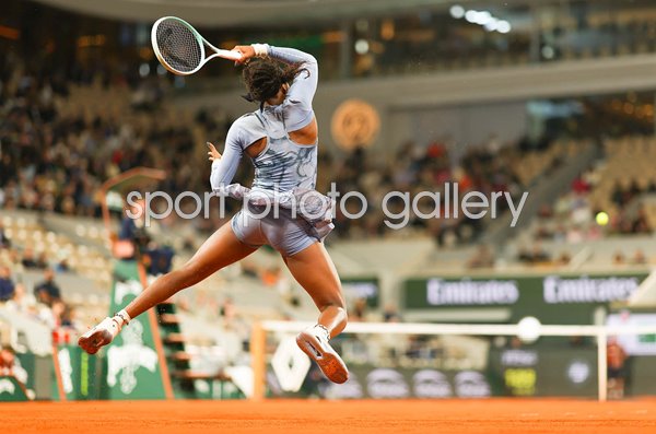 Coco Gauff USA forehand v Madison Keys French Open Paris 2025