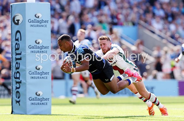 Max Ojomoh Bath scores v Leicester Premiership Rugby Final Twickenham 2025