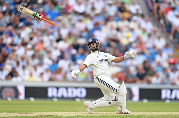 Rishabh Pant India loses bat v England Headingley Test 2025