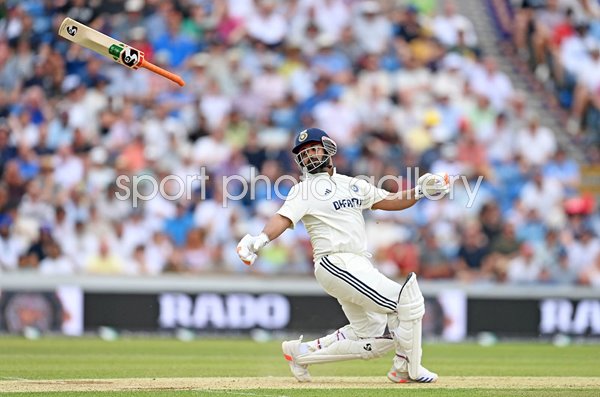Rishabh Pant India loses bat v England Headingley Test 2025