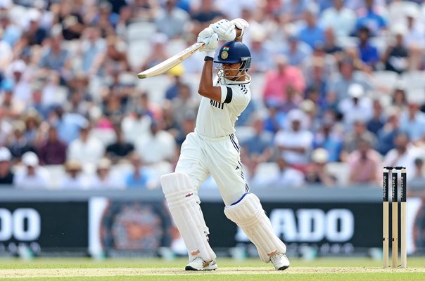 Yashasvi Jaiswal India bats v England Headingley Test 2025
