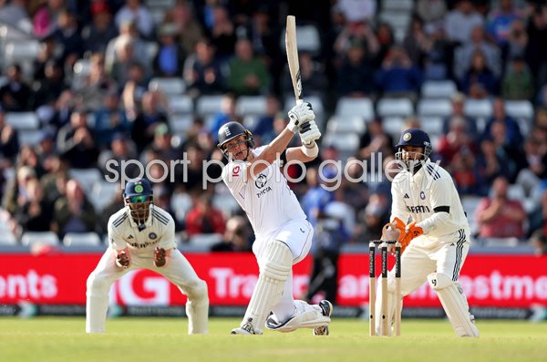 Jamie Smith England hits a six to win test v India Headingley 2025