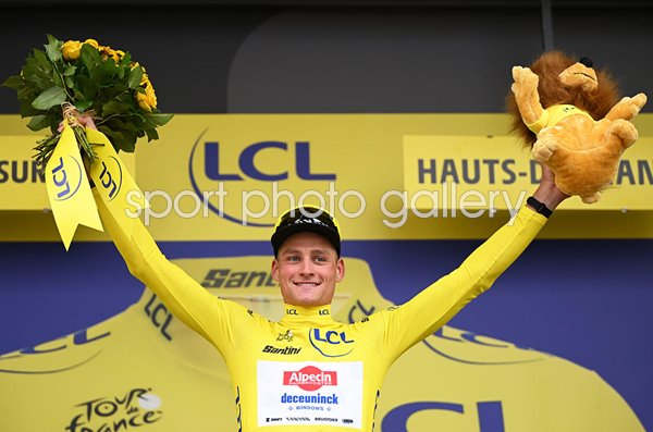 Mathieu van der Poel Netherlands Yellow Jersey Stage 2 Tour de France 2025