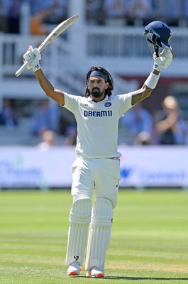KL Rahul India celebrates century v England Lord's Test Match 2025