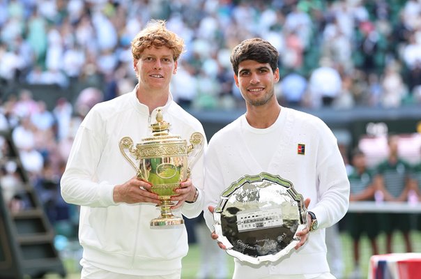 Champion Jannik Sinner Italy & Carlos Alcaraz Wimbledon Final 2025