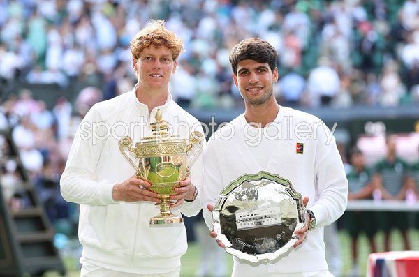 Champion Jannik Sinner Italy & Carlos Alcaraz Wimbledon Final 2025