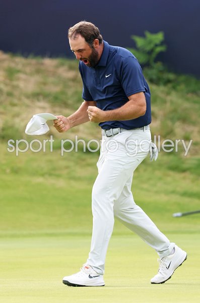 Scottie Scheffler USA celebrates winning British Open Royal Portrush 2025