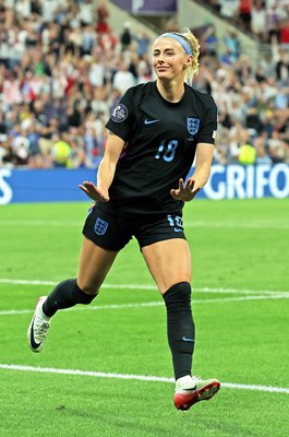Chloe Kelly England celebrates winner v Italy Semi-Final Women's EURO 2025