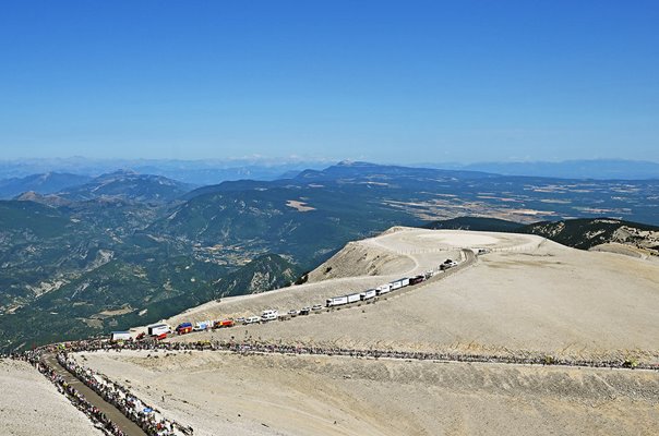 Peloton climb iconic Mont Ventoux Stage 16 Tour de France 2025