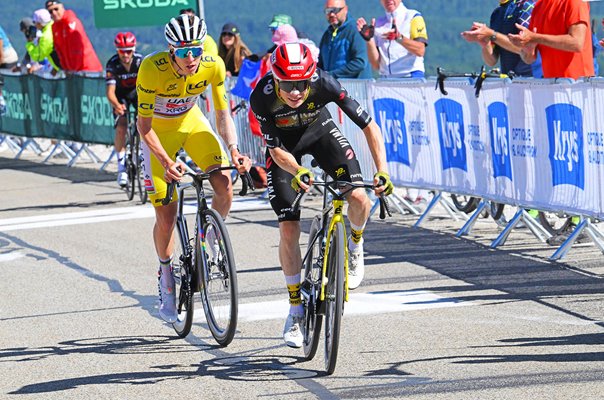 Jonas Vingegaard leads Tadej Pogacar Mont Ventoux Stage 16 Tour de France 2025