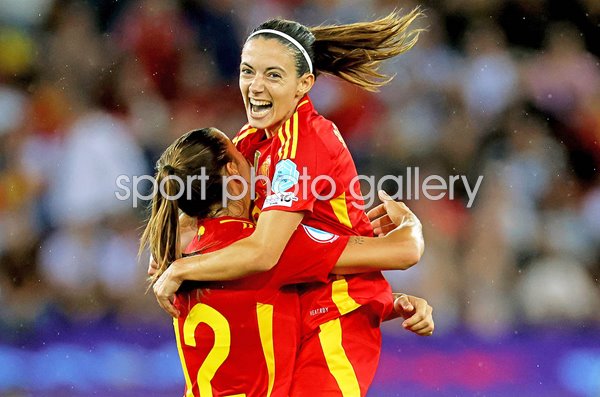 Aitana Bonmati & Patricia Guijarro Spain celebrate win Germany Women's EURO 2025