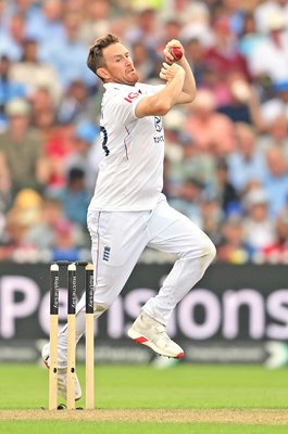 Liam Dawson England spinner bowls v India 4th Test Old Trafford 2025