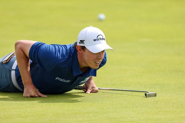 Matt Fitzpatrick England lines up a putt final round Open Royal Portrush 2025