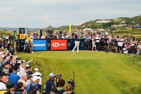 Scottie Scheffler USA 18th tee final round Open Royal Portrush 2025