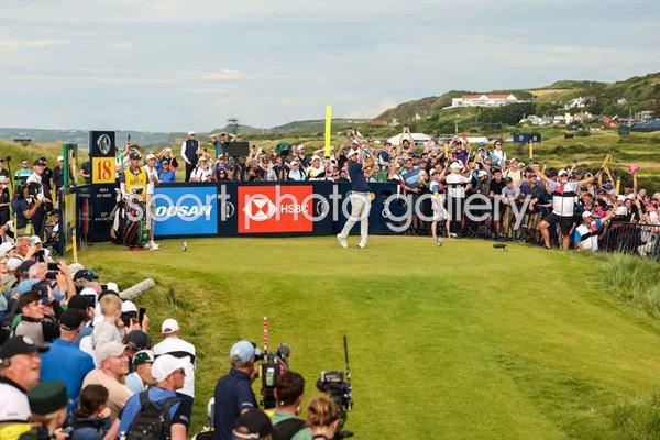 Scottie Scheffler USA 18th tee final round Open Royal Portrush 2025