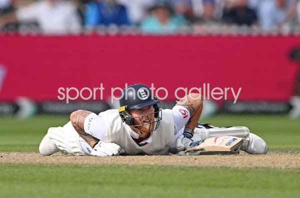 Ben Stokes England hits floor v India 4th Test Match Old Trafford 2025
