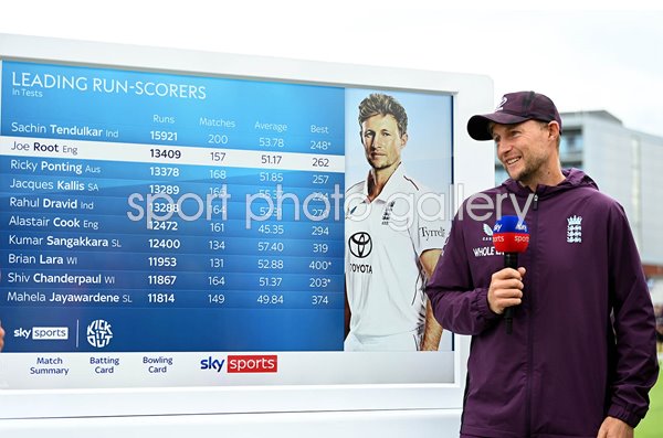 Joe Root England 2nd all-time leading Test run scorer 4th Test v India Old Trafford 2025