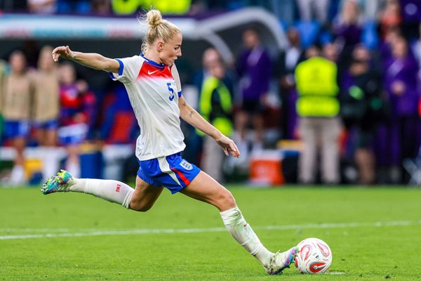 Alex Greenwood scores the team's second penalty during the UEFA Women's EURO 2025 Final.