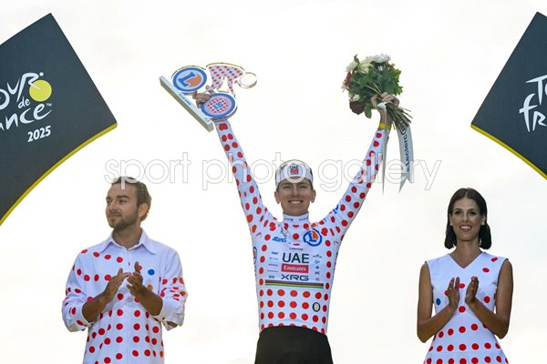 Tadej Pogacar Slovenia Polka Dot Mountains Jersey Paris Tour de France 2025 