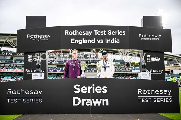 Captains Ben Stokes England & Shubman Gill India Series Drawn 5th Test Oval 2025