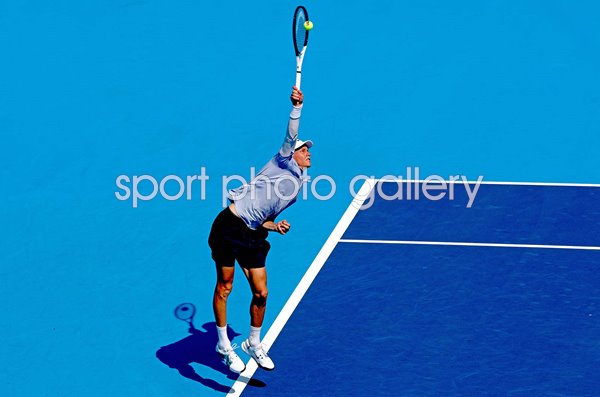 Jannik Sinner Italy serves v Terence Atmane Cincinnati Open 2025 