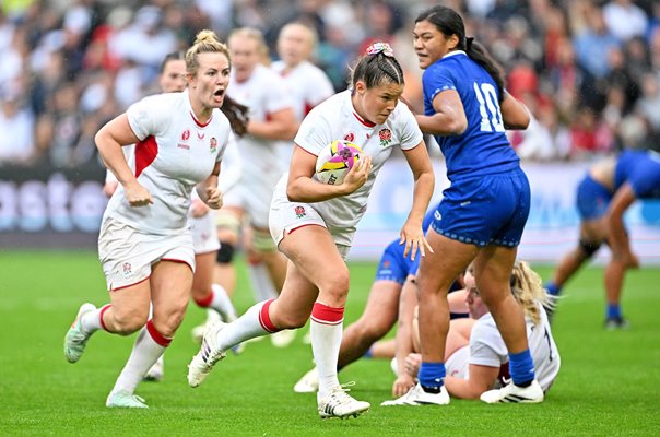 Jess Breach England scores v Samoa Women's Rugby World Cup 2025  