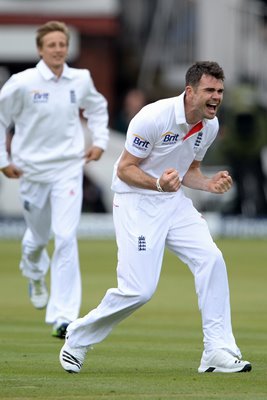 James Anderson celebrates 300 test wickets Lords 2013