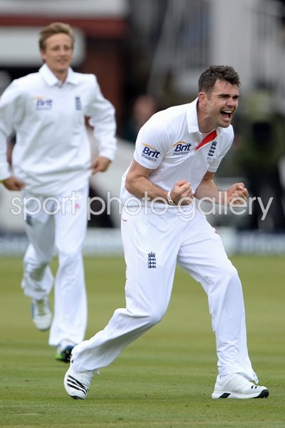 James Anderson celebrates 300 test wickets Lords 2013