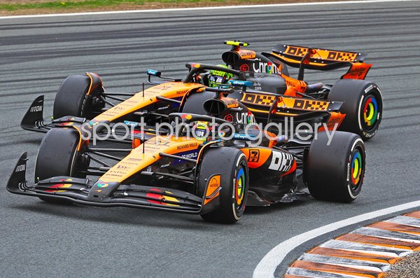 Oscar Piastri McLaren leads team mate Lando Norris Netherlands Grand Prix 2025