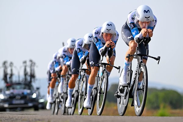 Michel Hessmann leads Team Movistar Team Time Trial Stage 6 Vuelta 2025