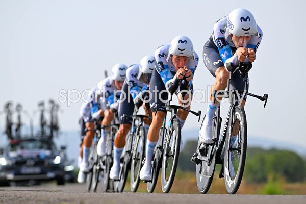 Michel Hessmann leads Team Movistar Team Time Trial Stage 6 Vuelta 2025