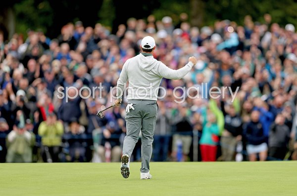 Rory McIlroy Northern Ireland celebrates Eagle Putt 18th Day 4 Irish Open 2025