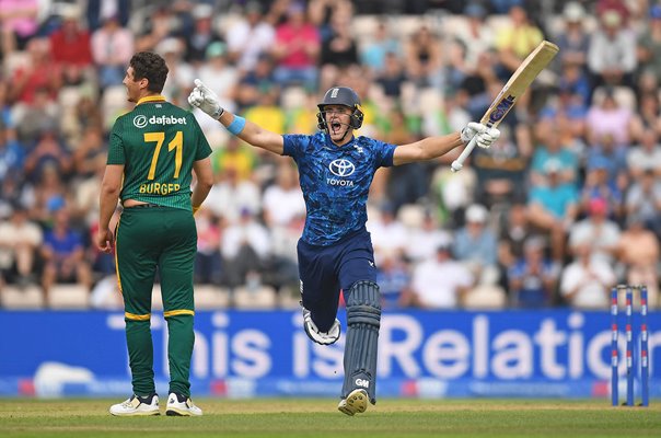 Jacob Bethell England celebrates 1st century v South Africa Southampton 2025