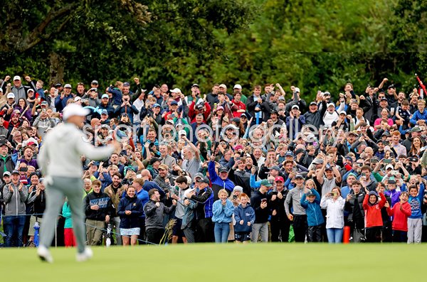 Fans celebrate Rory McIlroy Eagle 18th Hole K Club Irish Open 2025  