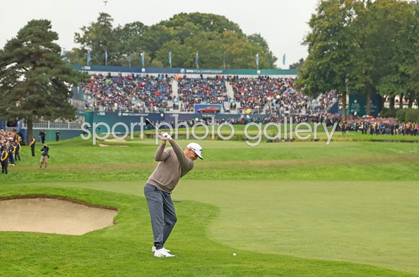 Alex Noren Sweden 2nd shot 18th hole play off PGA Championship Wentworth 2025