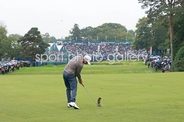 Alex Noren Sweden 2nd shot 18th hole PGA Championship Wentworth 2025 
