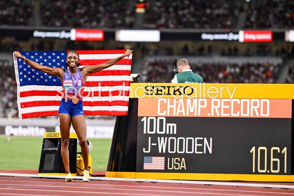 Melissa Jefferson-Wooden USA 100m World Championships Record Tokyo 2025