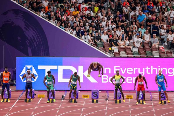Noah Lyles USA warm up 100m Semi-Final World Athletics Tokyo 2025
