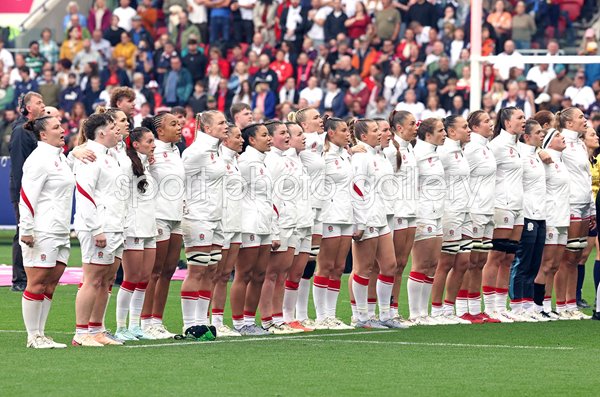 England players line up v France Semi Final Women's Rugby World Cup 2025