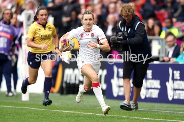 Ellie Kildunne England scores 1st try v France Semi Final Women's Rugby World Cup 2025